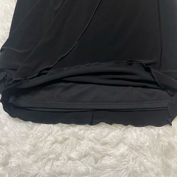 Joseph Ribkoff Black Dress Button Sleeveless Short Mini Size 10 Faux Wrap Stretc - Picture 3 of 12